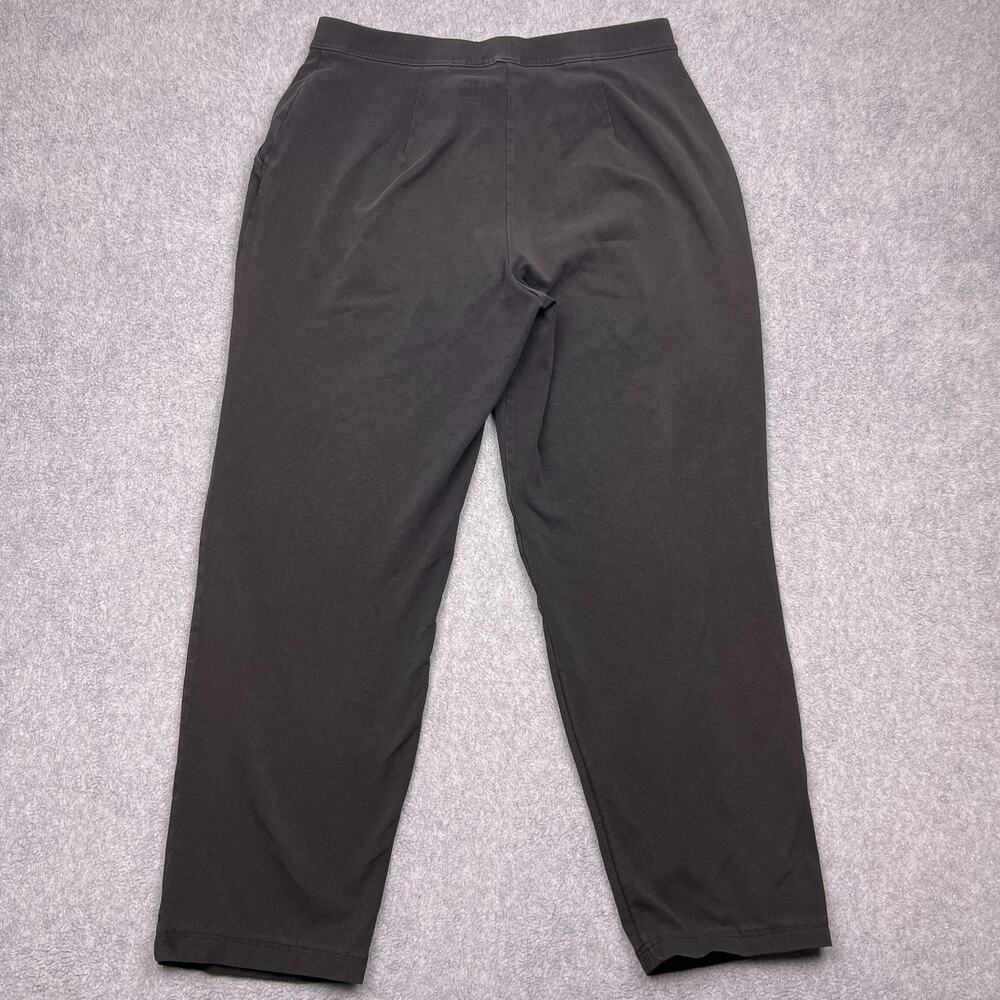 L.L.Bean Pants Womens PM Black Lined Cropped Straight Flat Front Stretch - Picture 3 of 8